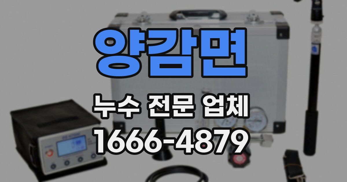양감면 누수 전문 업체