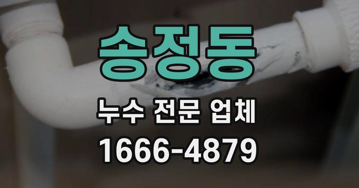 송정동 누수 전문 업체