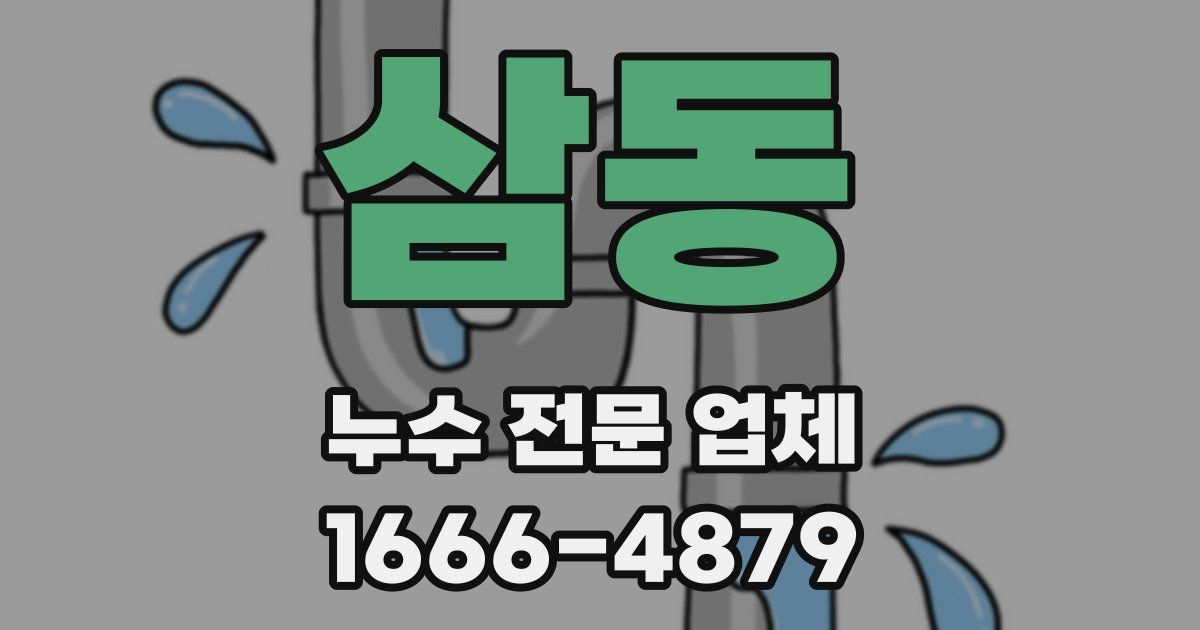 삼동 누수 전문 업체