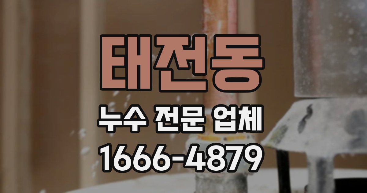 태전동 누수 전문 업체
