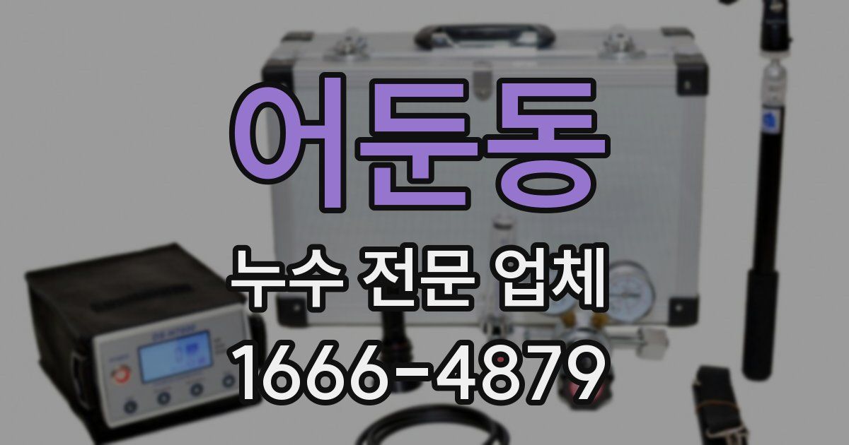 어둔동 누수 전문 업체