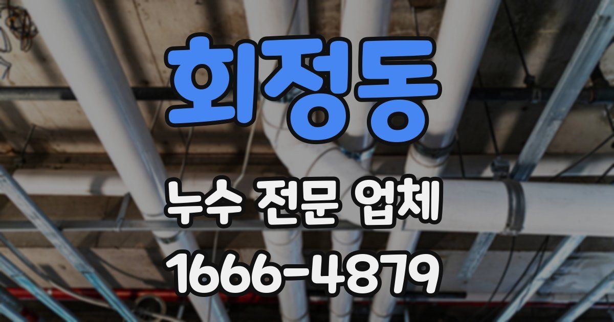 회정동 누수 전문 업체