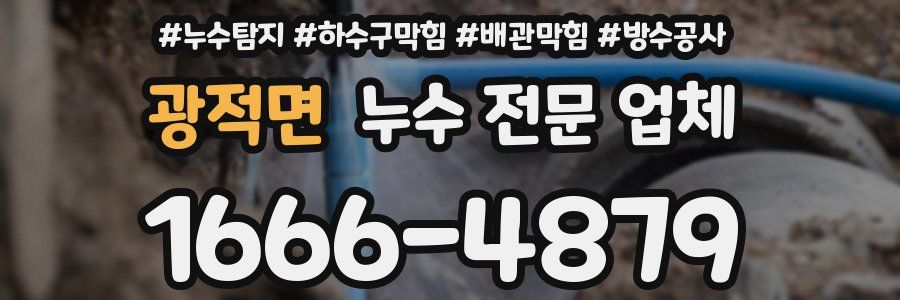 광적면 누수 전문 업체