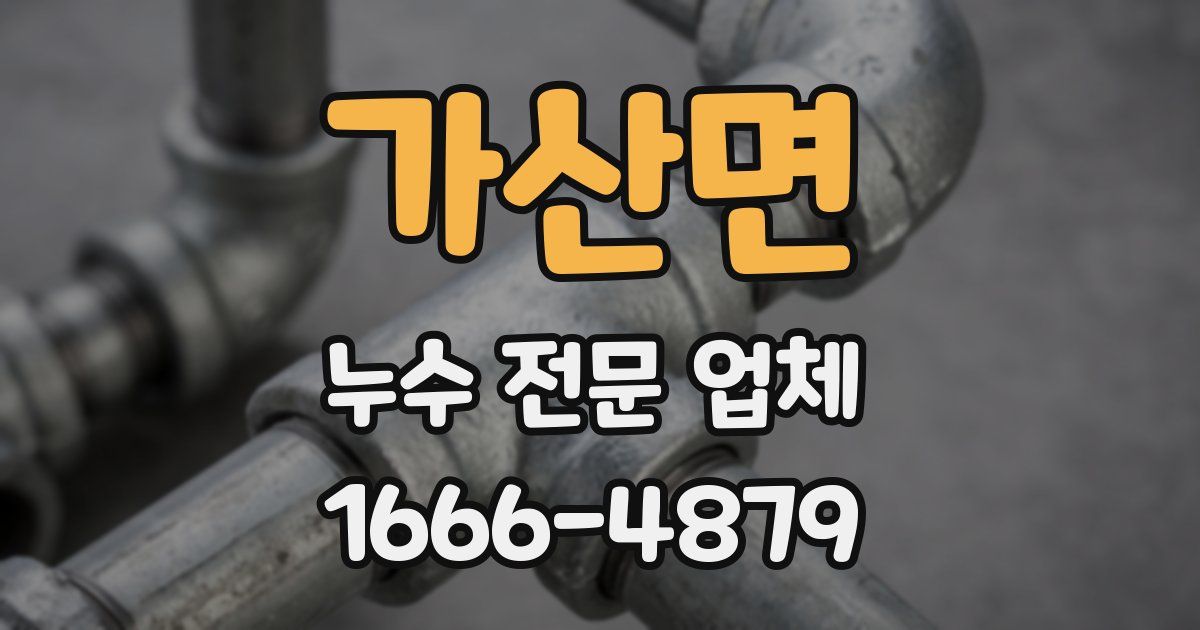 가산면 누수 전문 업체