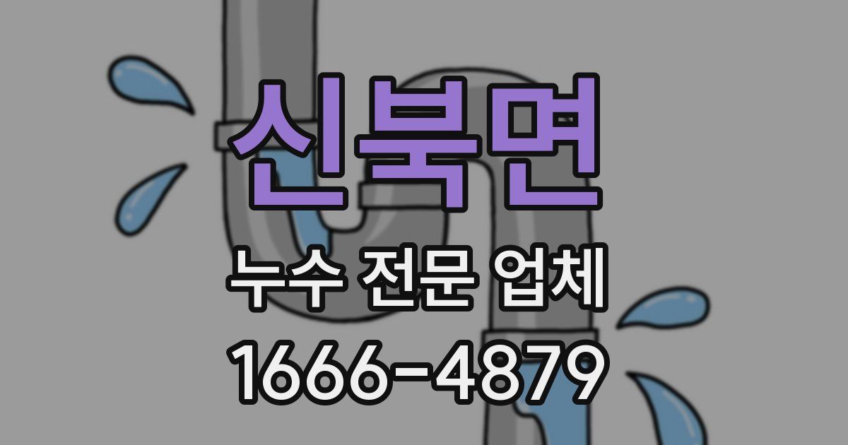 신북면 누수 전문 업체