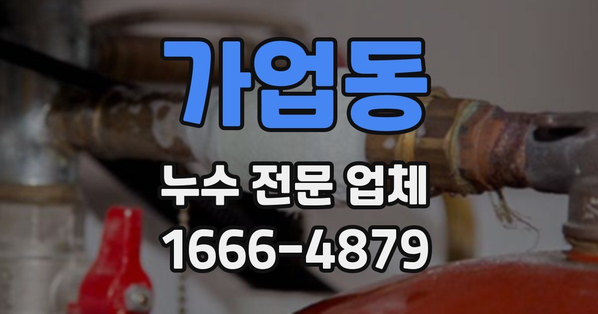 가업동 누수 전문 업체