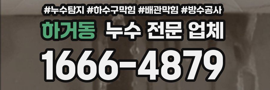 하거동 누수 전문 업체