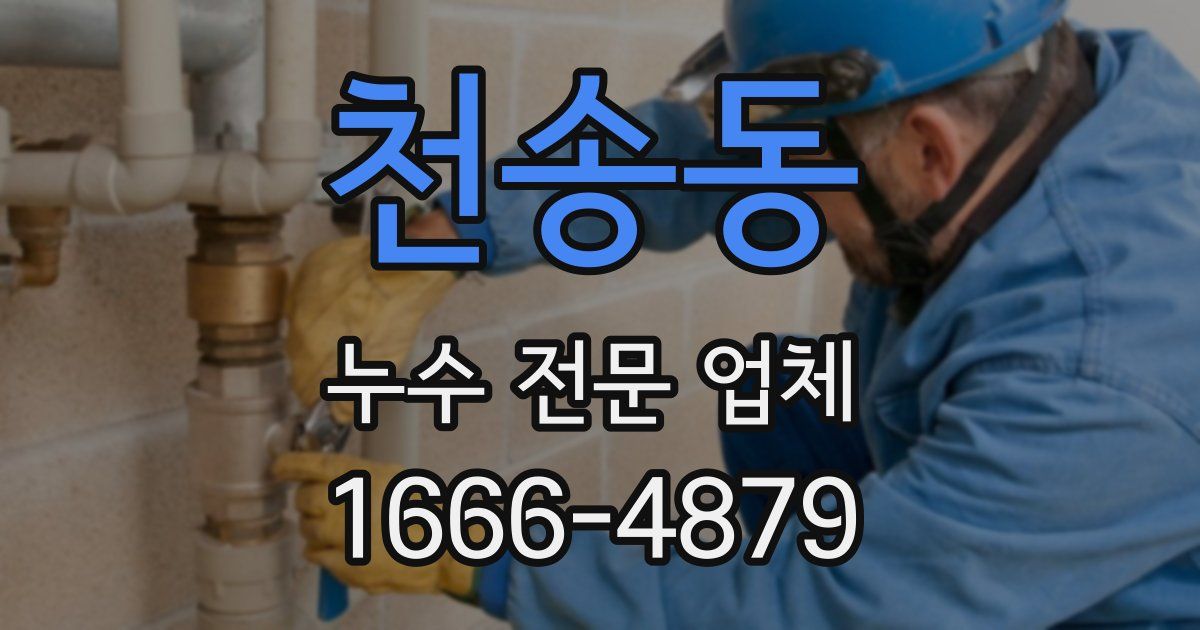 천송동 누수 전문 업체