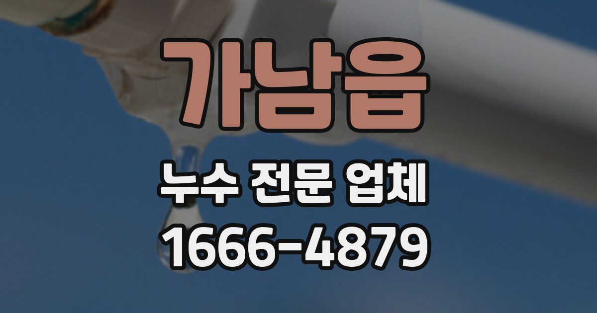 가남읍 누수 전문 업체