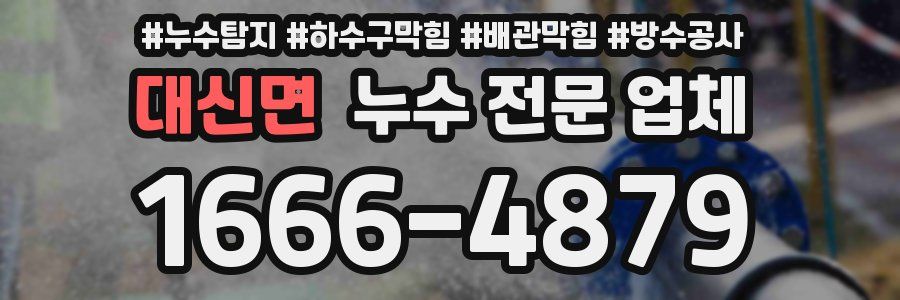 대신면 누수 전문 업체