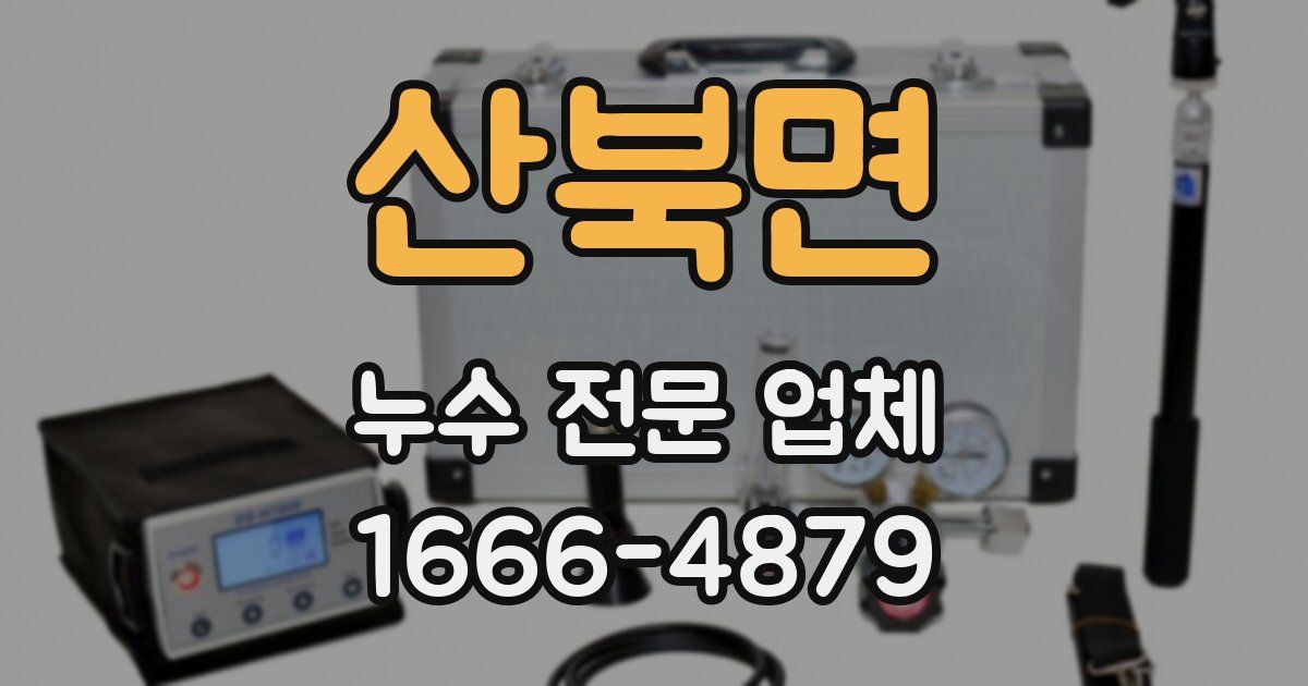 산북면 누수 전문 업체