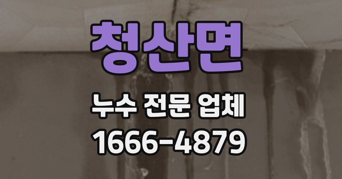 청산면 누수 전문 업체