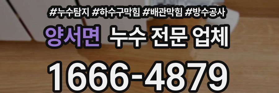 양서면 누수 전문 업체