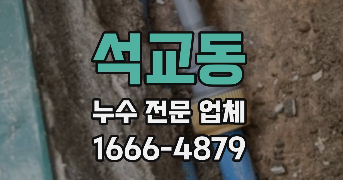 석교동 누수 전문 업체