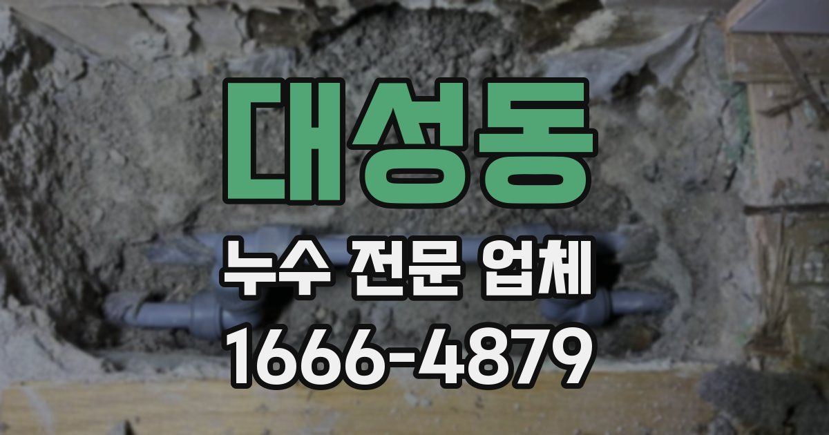 대성동 누수 전문 업체