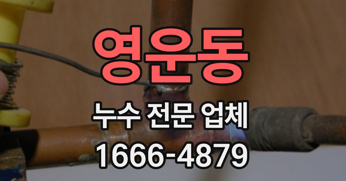 영운동 누수 전문 업체