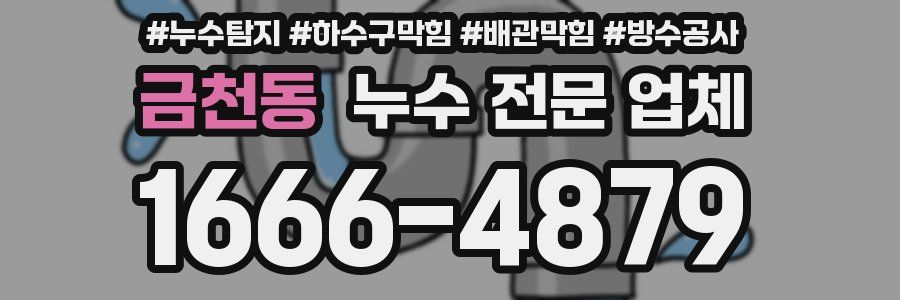 금천동 누수 전문 업체