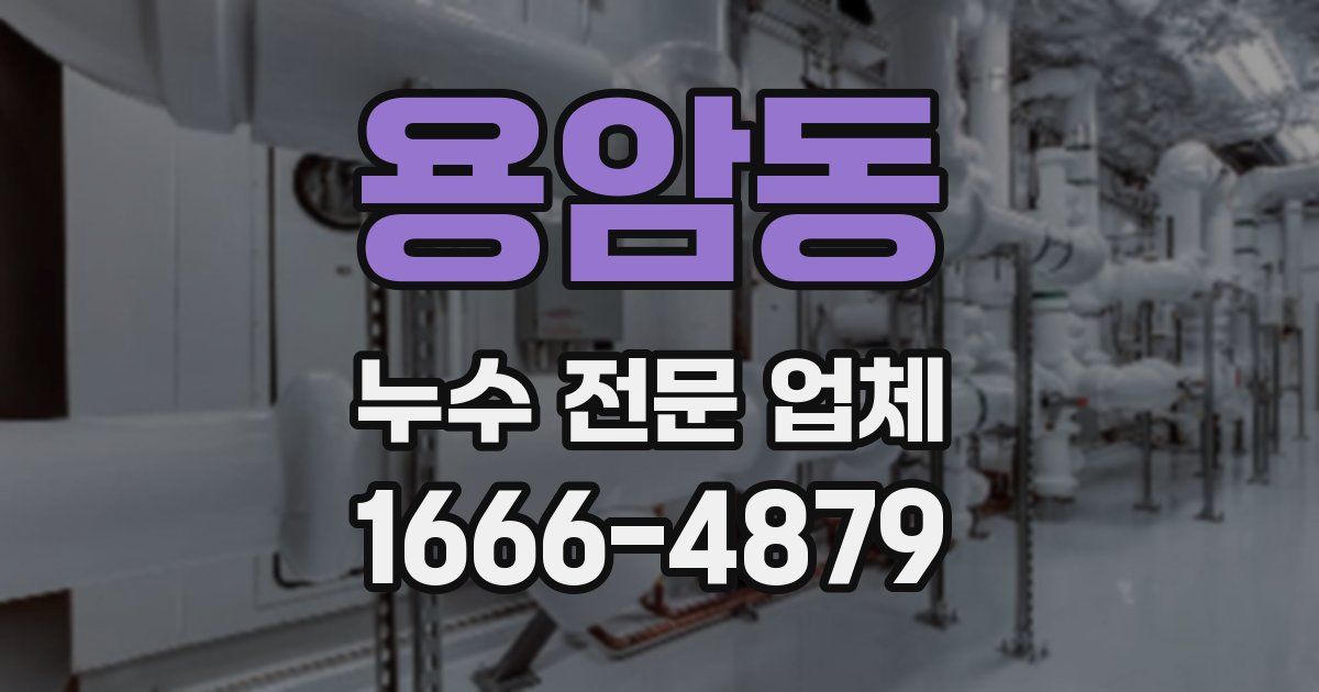 용암동 누수 전문 업체