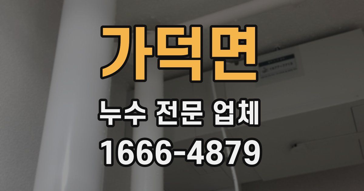 가덕면 누수 전문 업체