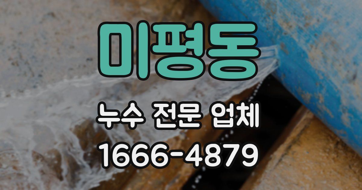 미평동 누수 전문 업체