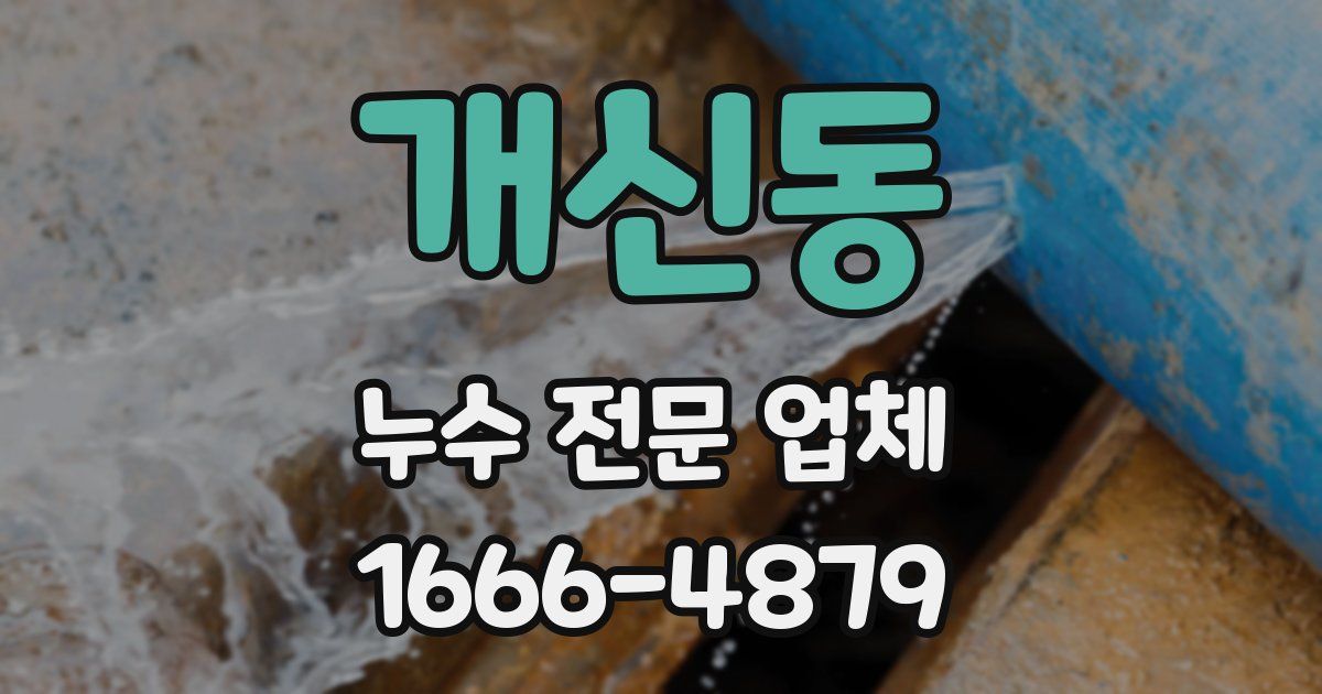 개신동 누수 전문 업체