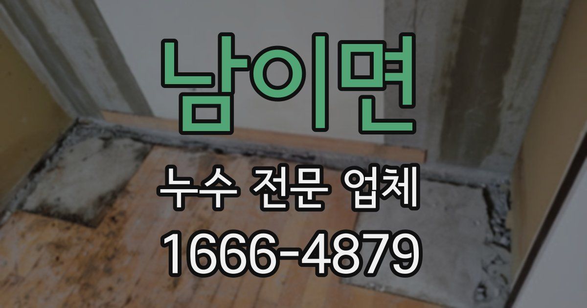 남이면 누수 전문 업체