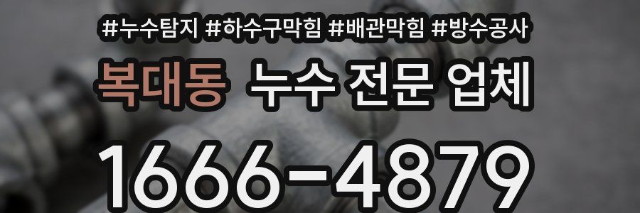 복대동 누수 전문 업체