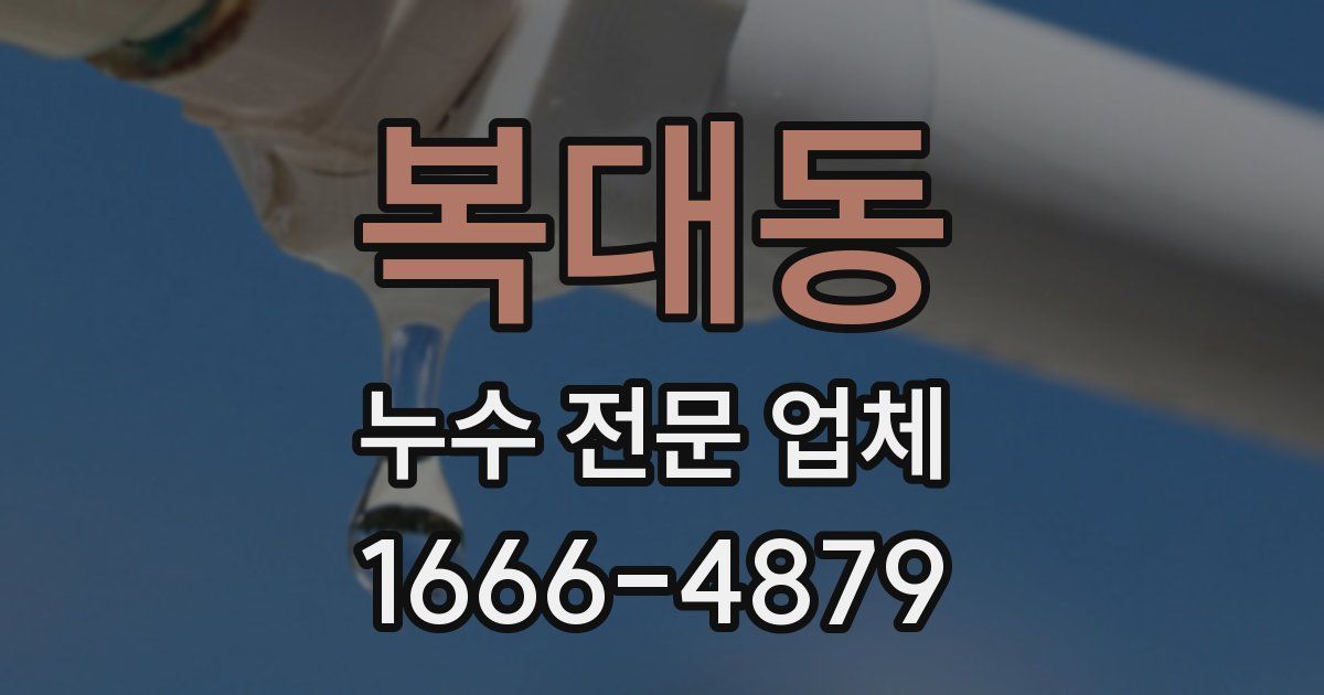 복대동 누수 전문 업체