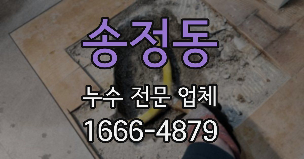 송정동 누수 전문 업체