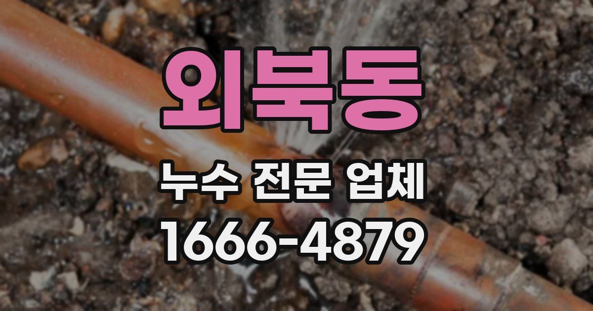 외북동 누수 전문 업체