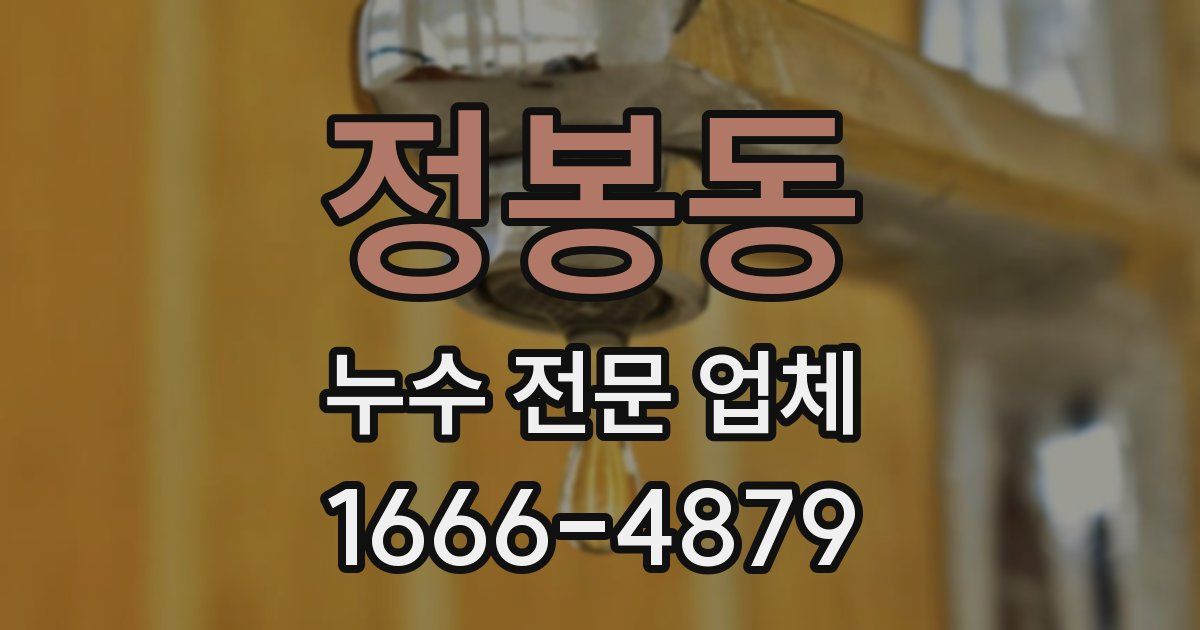 정봉동 누수 전문 업체