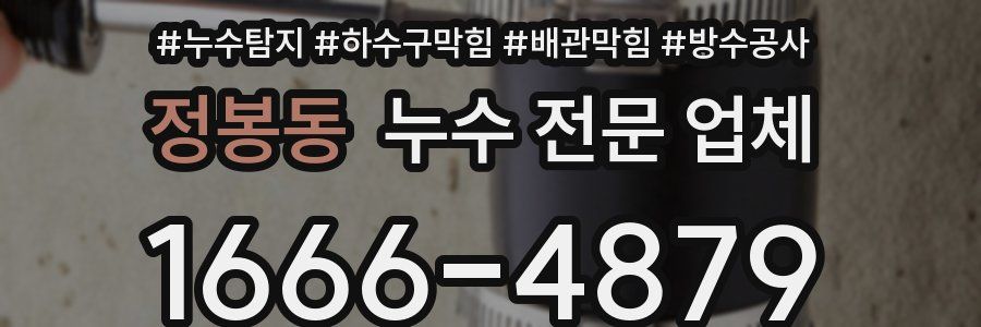 정봉동 누수 전문 업체