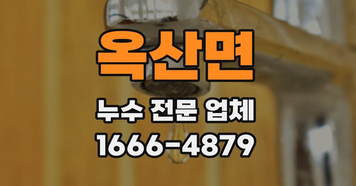 옥산면 누수 전문 업체