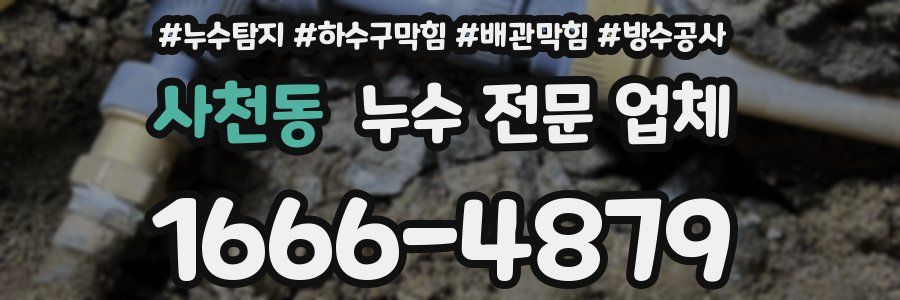 사천동 누수 전문 업체