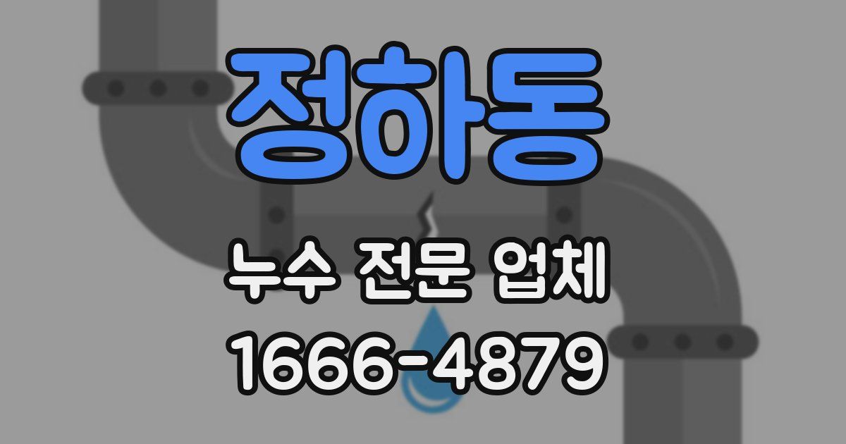 정하동 누수 전문 업체
