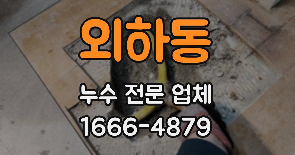 외하동 누수 전문 업체