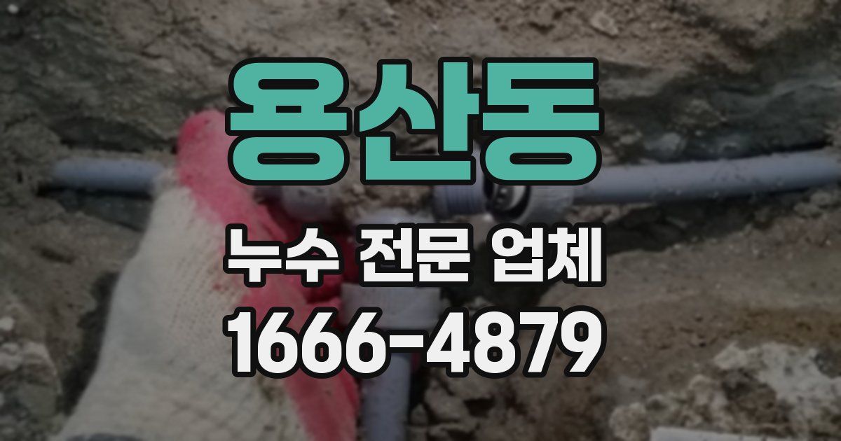 용산동 누수 전문 업체