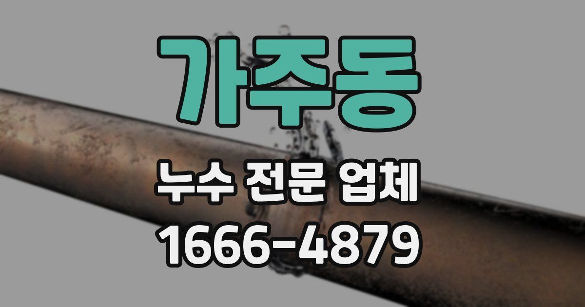 가주동 누수 전문 업체