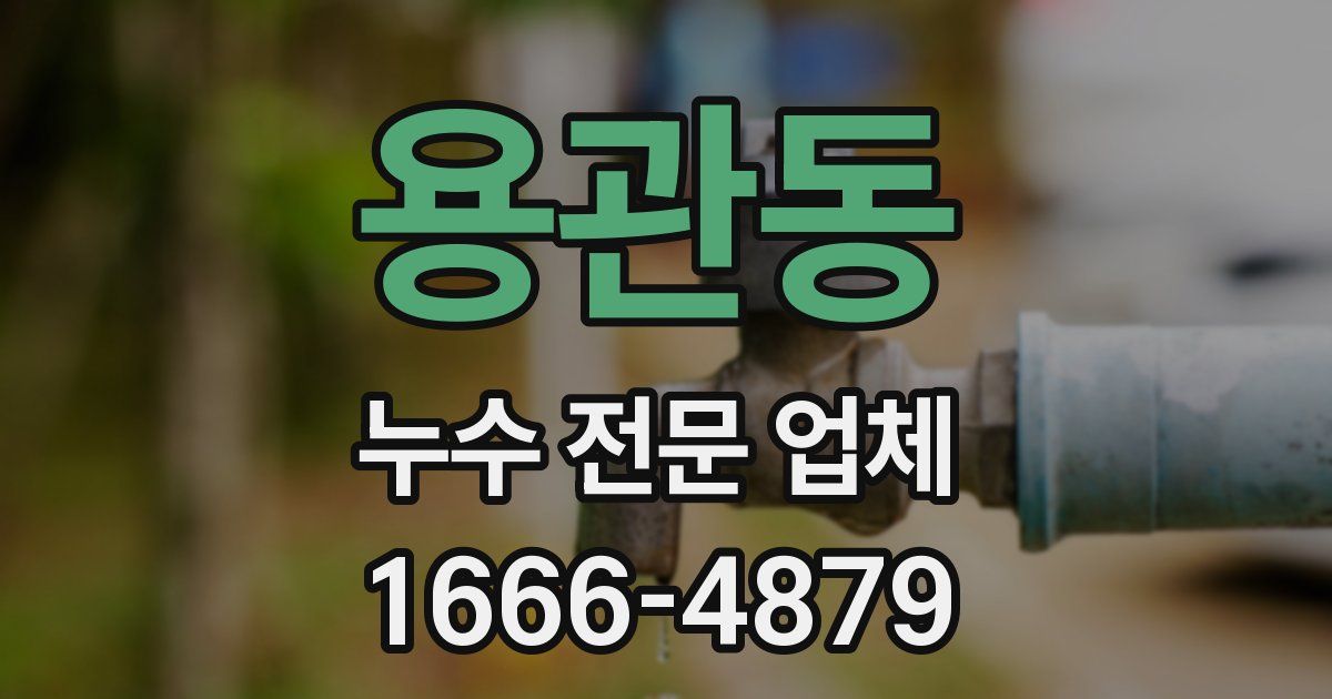 용관동 누수 전문 업체