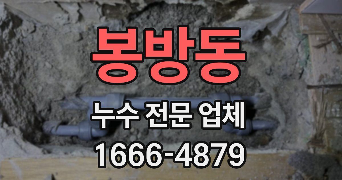 봉방동 누수 전문 업체
