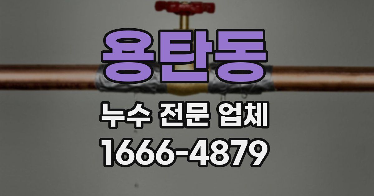 용탄동 누수 전문 업체
