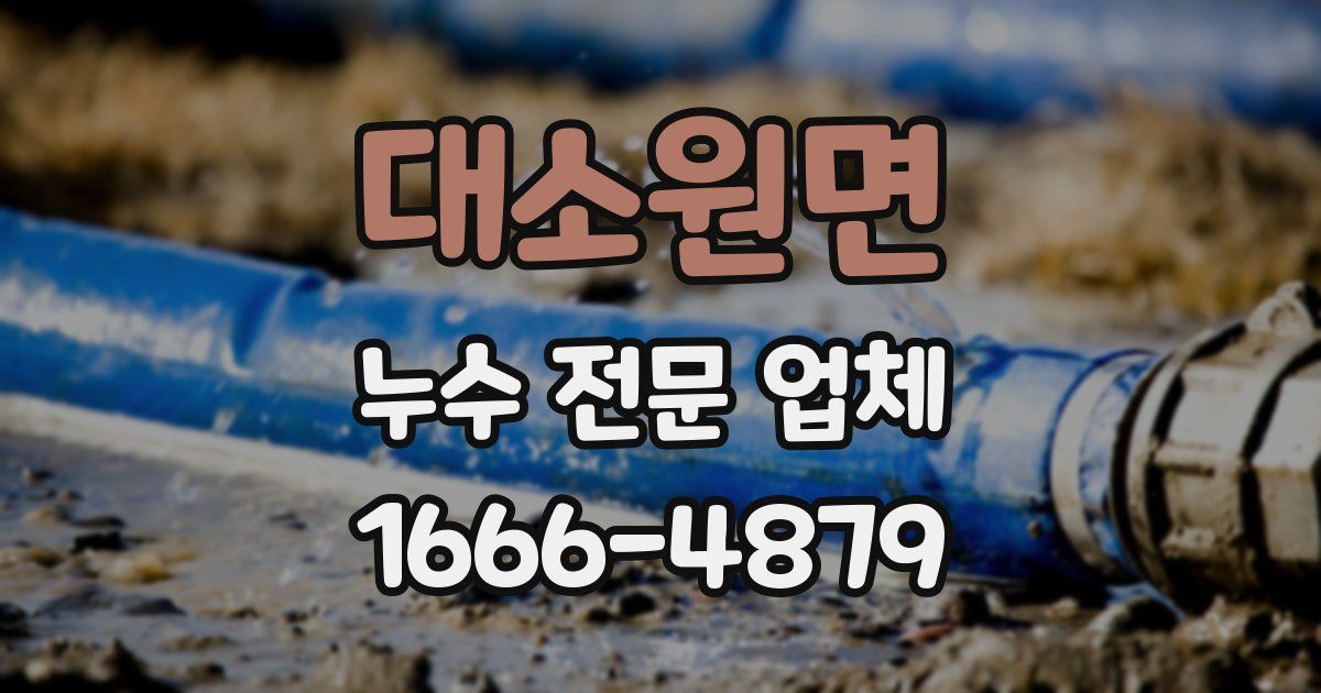 대소원면 누수 전문 업체