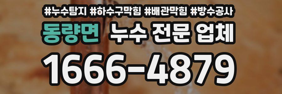 동량면 누수 전문 업체