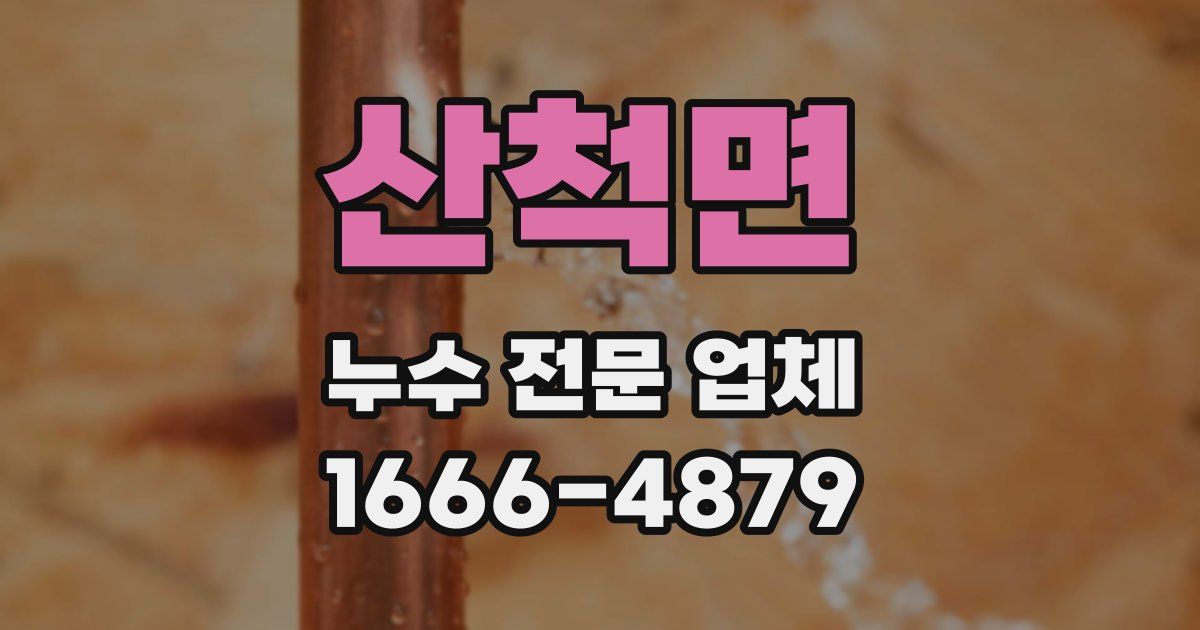 산척면 누수 전문 업체