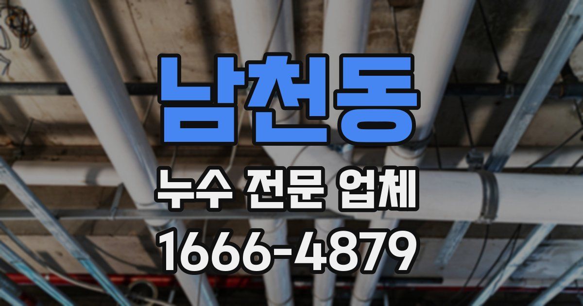 남천동 누수 전문 업체