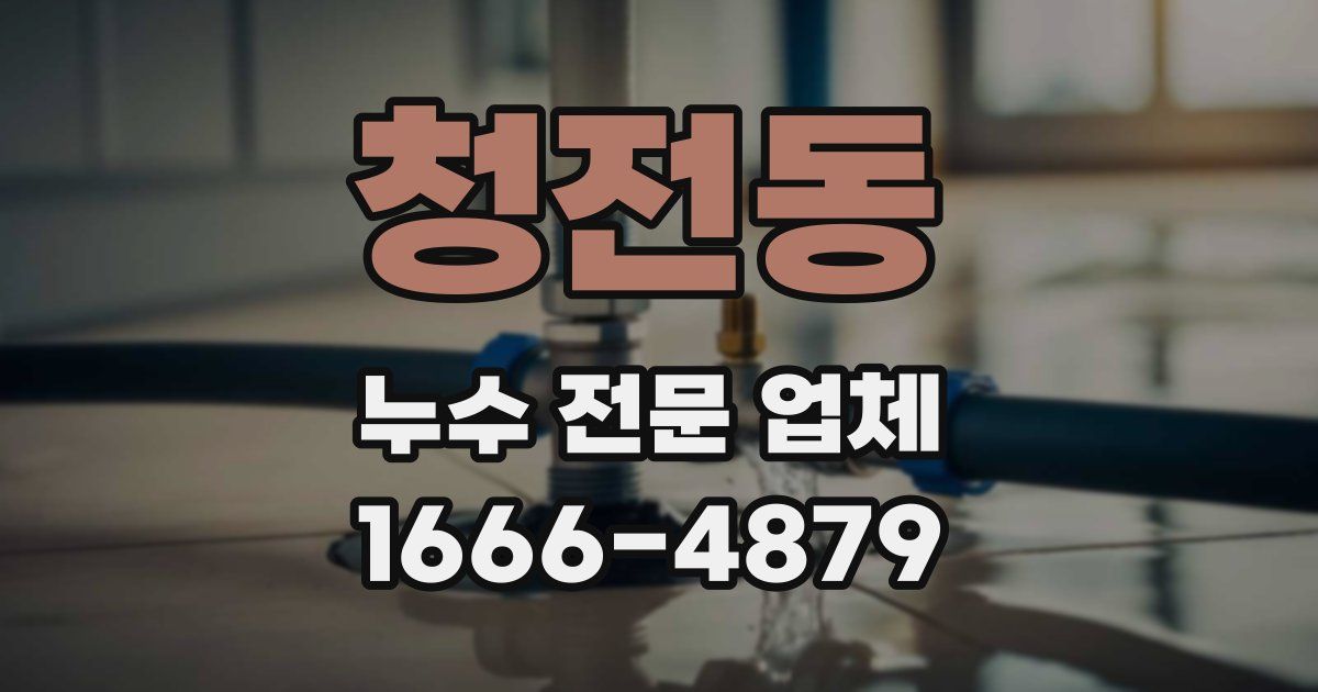 청전동 누수 전문 업체