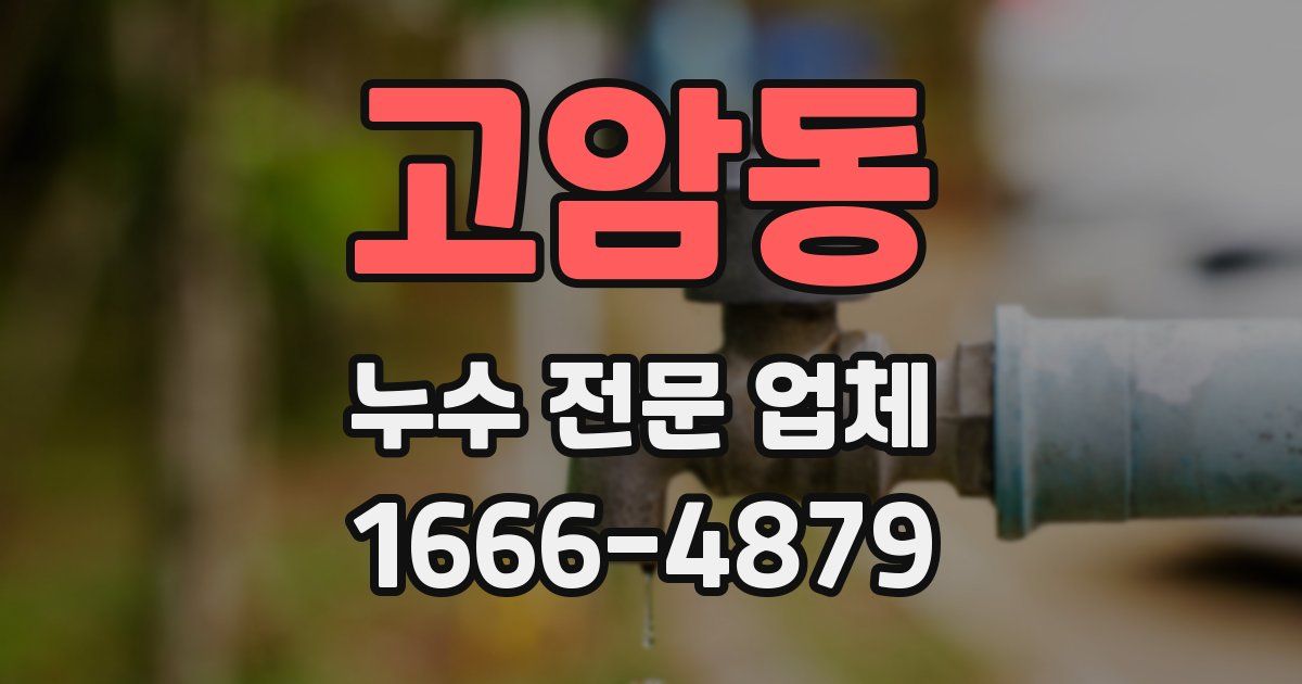 고암동 누수 전문 업체