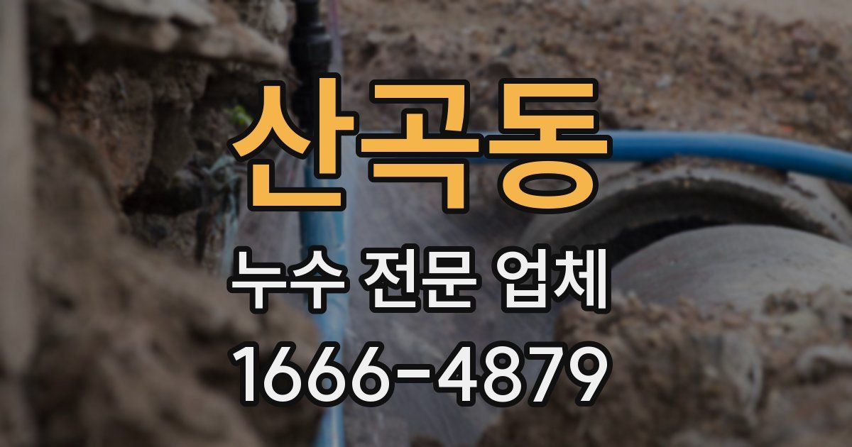산곡동 누수 전문 업체