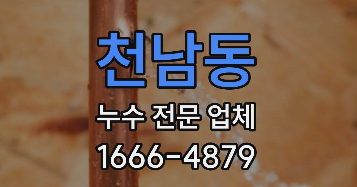천남동 누수 전문 업체