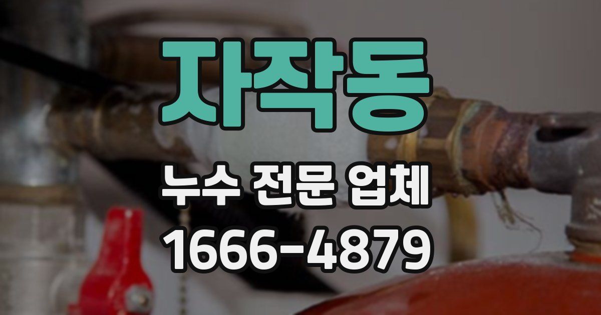 자작동 누수 전문 업체